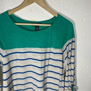 Striped Green and Blue Women's Top